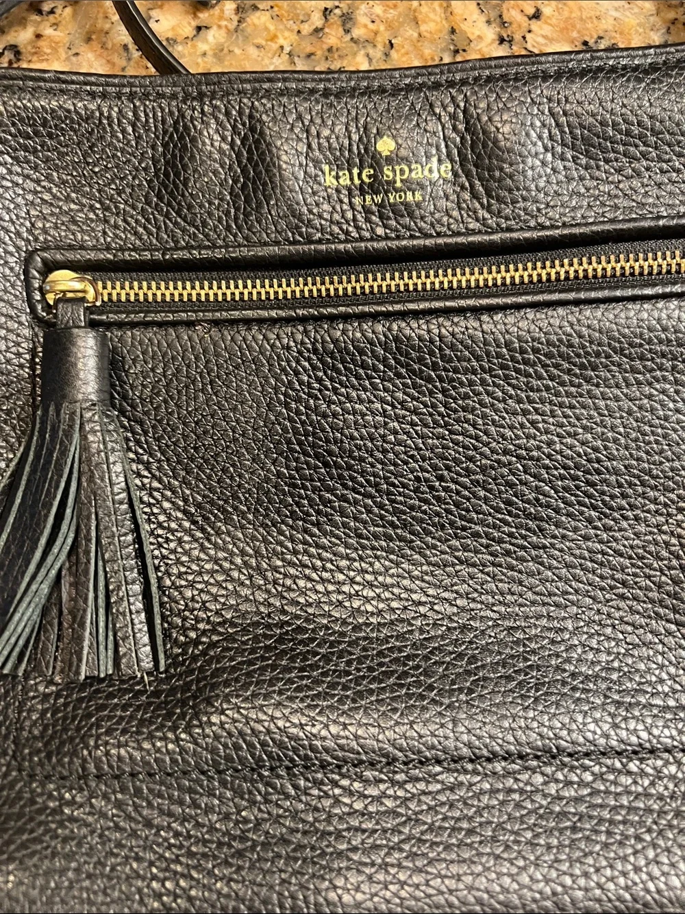 Kate Spade Chester St Dessi crossbody bag black pebbled leather